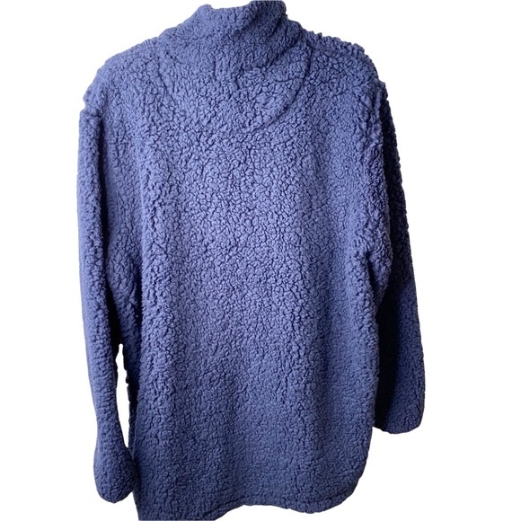NWT Top it Off Blue Teddy Bear Oversized Cozy Pullover Sweater Faux Fur Blue 2XL - Picture 8 of 10
